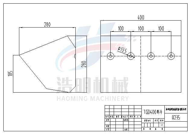 TGD400料斗图纸尺寸